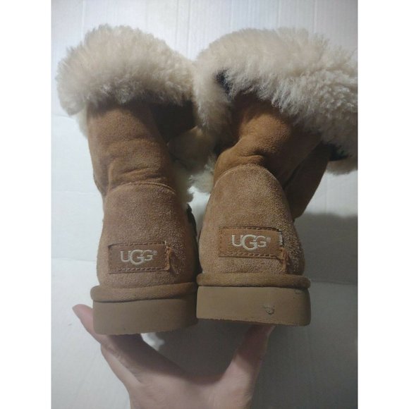 UGG LILOU BOOTS GENUINE SHEARLING LINED CHESTNUT  WOMEN\'S SIZE 8 S/N 1013850